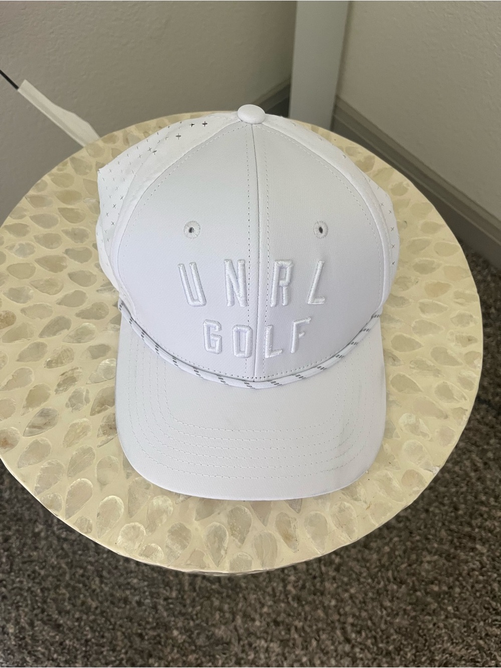 UNRL Golf White Performance Trucker Hat